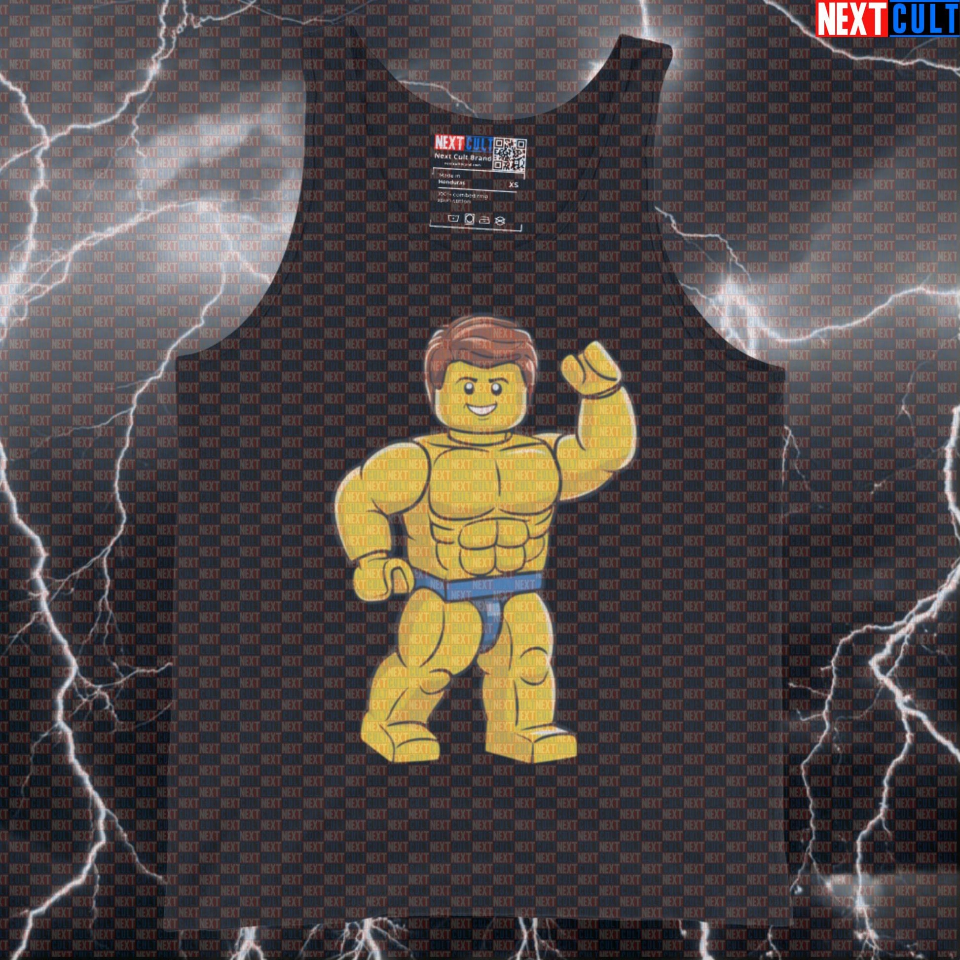 LEGO Bodybuilder Muscle Tank Top | Funny Gym Vest for Bodybuilding & Workout Tank Tops Bodybuilding Fitness Gym LEGO Workout Next Cult Brand