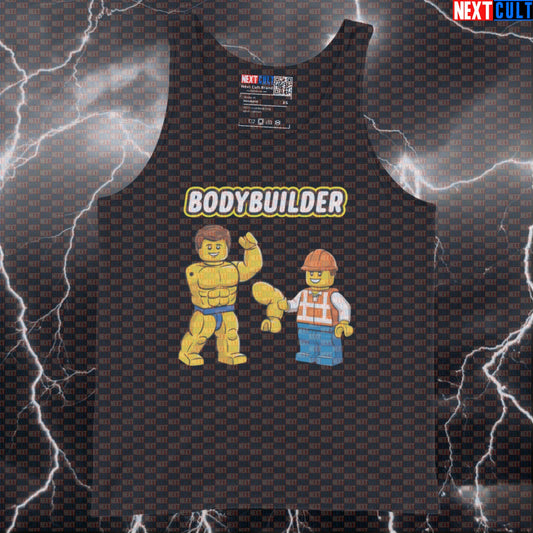 Body Under Construction Funny Gym Tank Top | LEGO Bodybuilding Meme Muscle Shirt For Lifters Tank Tops Bodybuilding Fitness Gym LEGO Workout Next Cult Brand