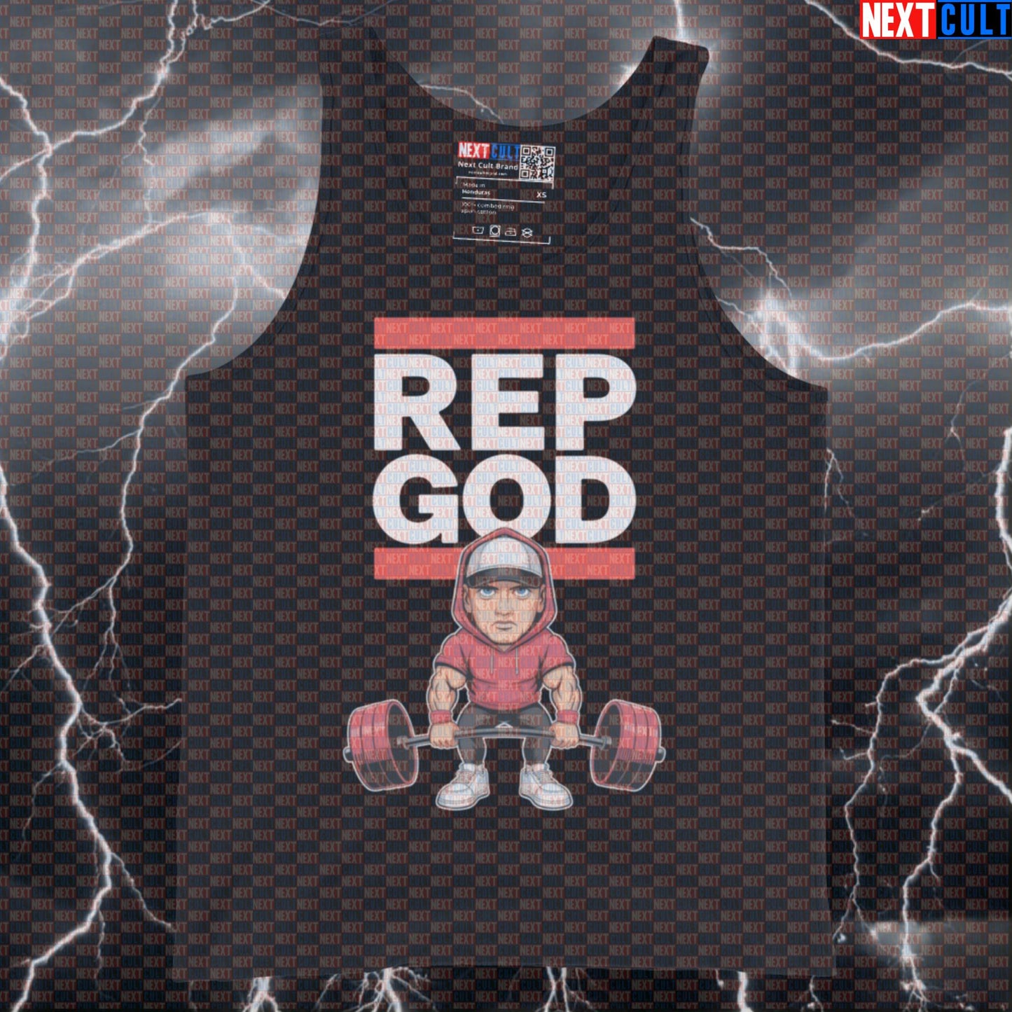 Rep God Swole Shady Gym Tank Top | Funny Rap Music Bodybuilding Vest Tank Tops Bodybuilding Eminem Fitness Gym Hip Hop Leg Day Powerlifting Workout Next Cult Brand