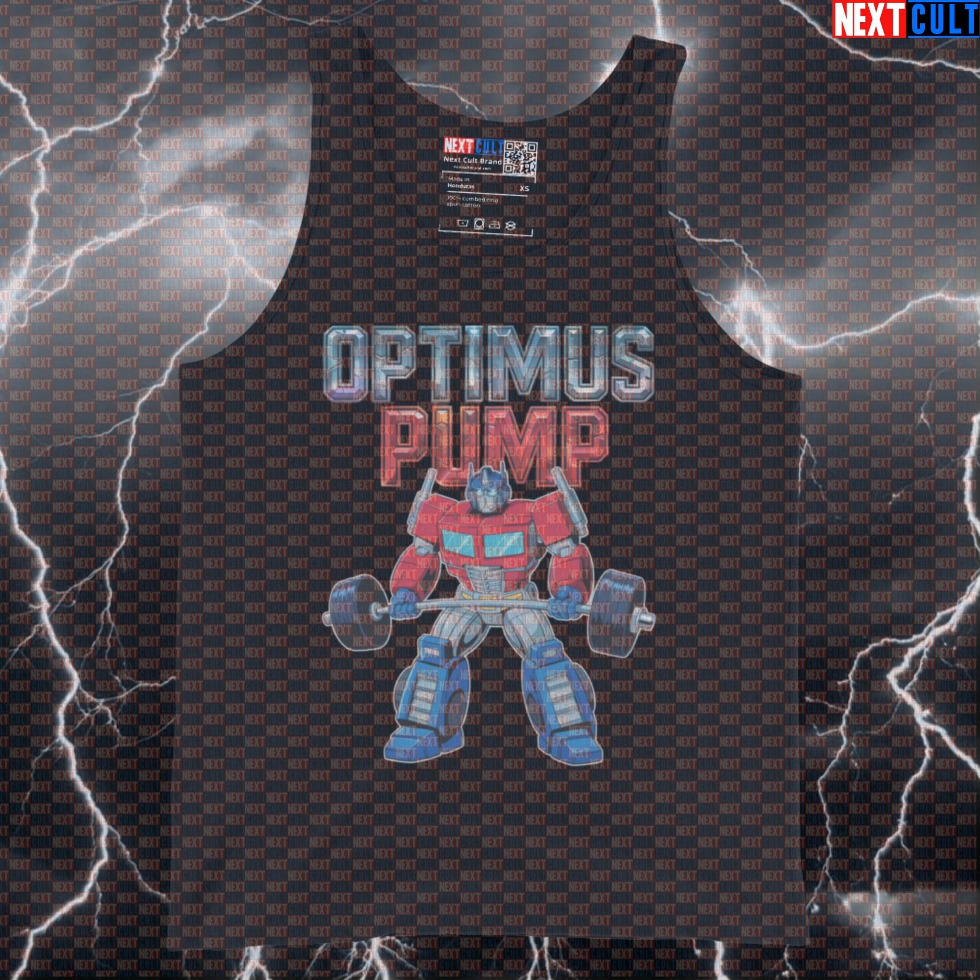 Optimus Pump Funny Gym Tank Top | Transformers Muscle Shirt For Lifters | Robot Workout Vest For Gains Tank Tops Bodybuilding Films Fitness Gym Transformers Workout Next Cult Brand
