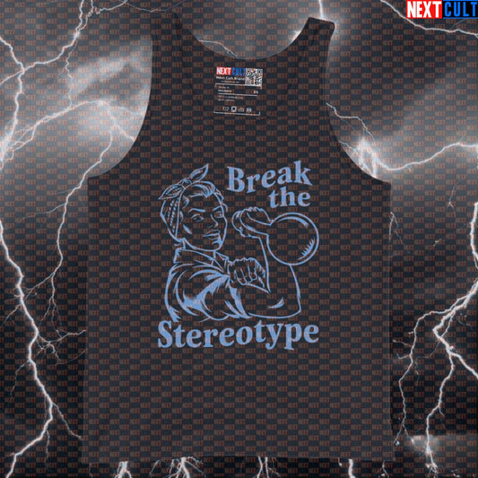 Break The Stereotype Gym Tank Top | Feminist Muscle Shirt For Strong Women & Female Lifters Workout Vest Tank Tops Fitness Gym Kettlebell Workout Next Cult Brand