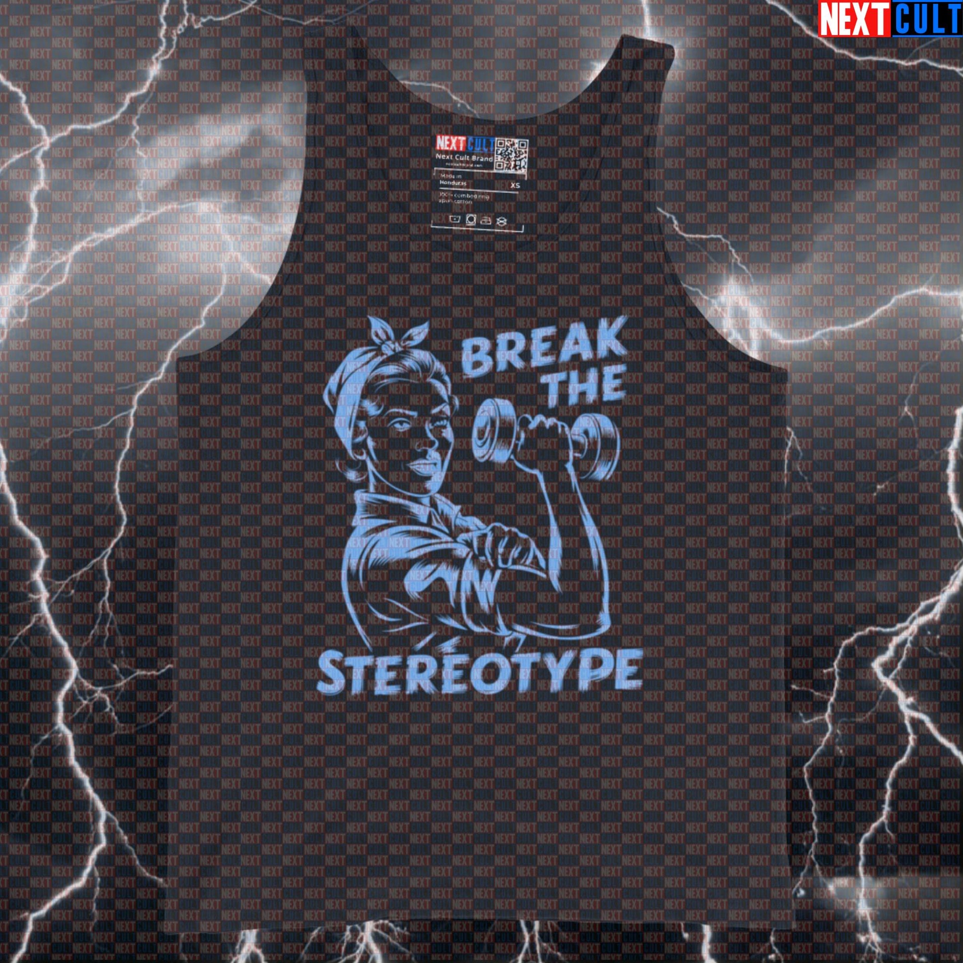 Break The Stereotype Gym Tank Top | Feminist Workout Muscle Shirt For Strong Women Lifters | Dumbbell Top Tank Tops Bodybuilding Fitness Gym Workout Next Cult Brand