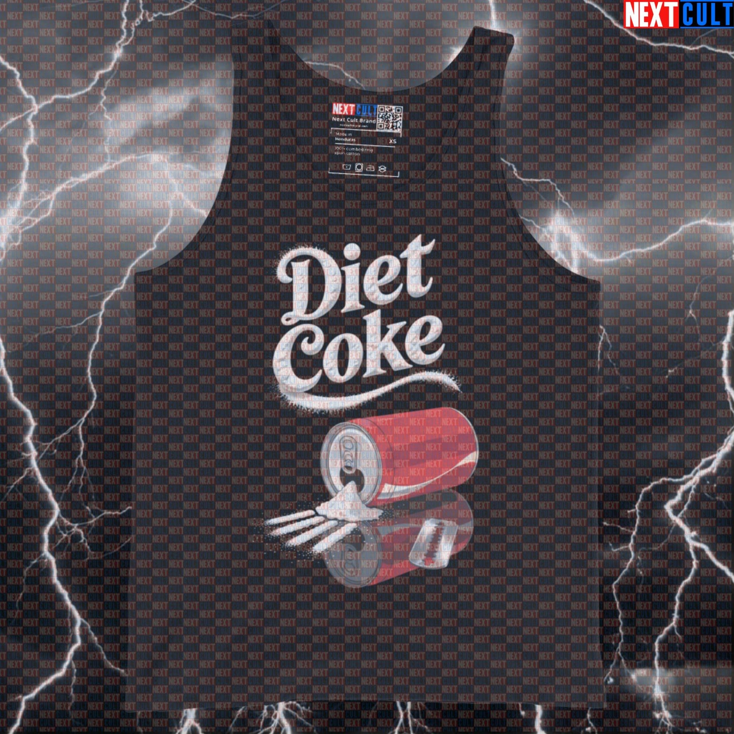 Diet Coke Gym Tank Top | Funny White Powder Meme Muscle Shirt for Lifters & Gym Bros Bodybuilding Fast Food Fitness Gym Workout Next Cult Brand