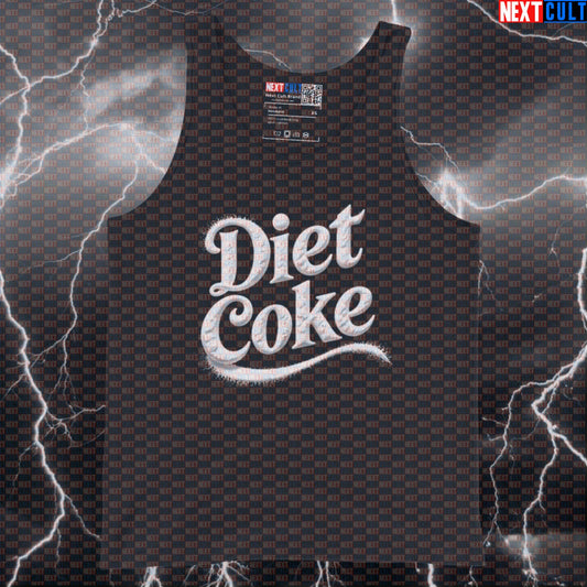 Coke Diet Gym Tank Top | Funny White Powder Meme Muscle Shirt for Lifters | Cola Vest Bodybuilding Fast Food Fitness Gym Workout Next Cult Brand