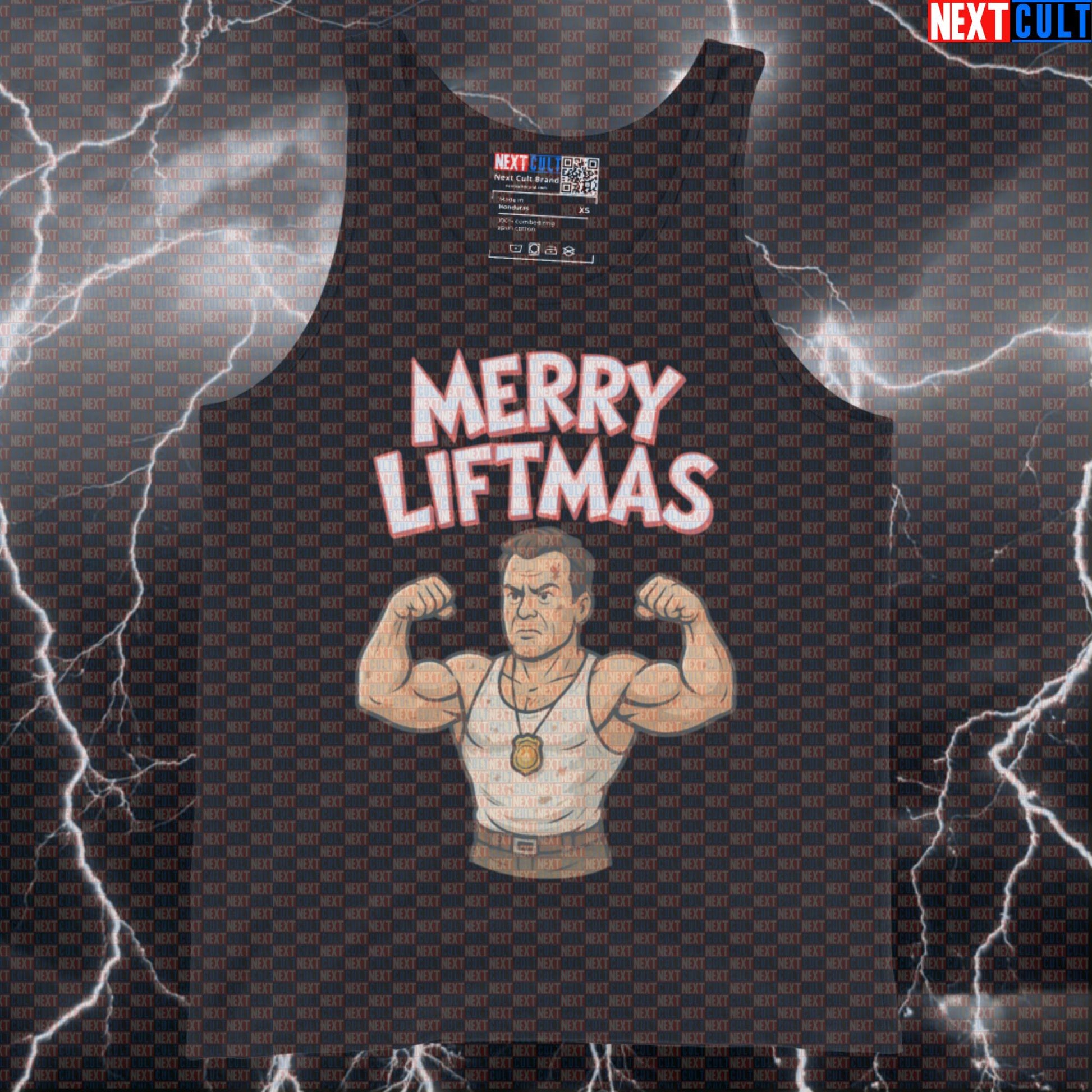 Merry Liftmas Funny Gym Tank Top | Die Hard Workout Vest For Bodybuilding Bodybuilding Christmas Films Fitness Gym Powerlifting Workout Next Cult Brand