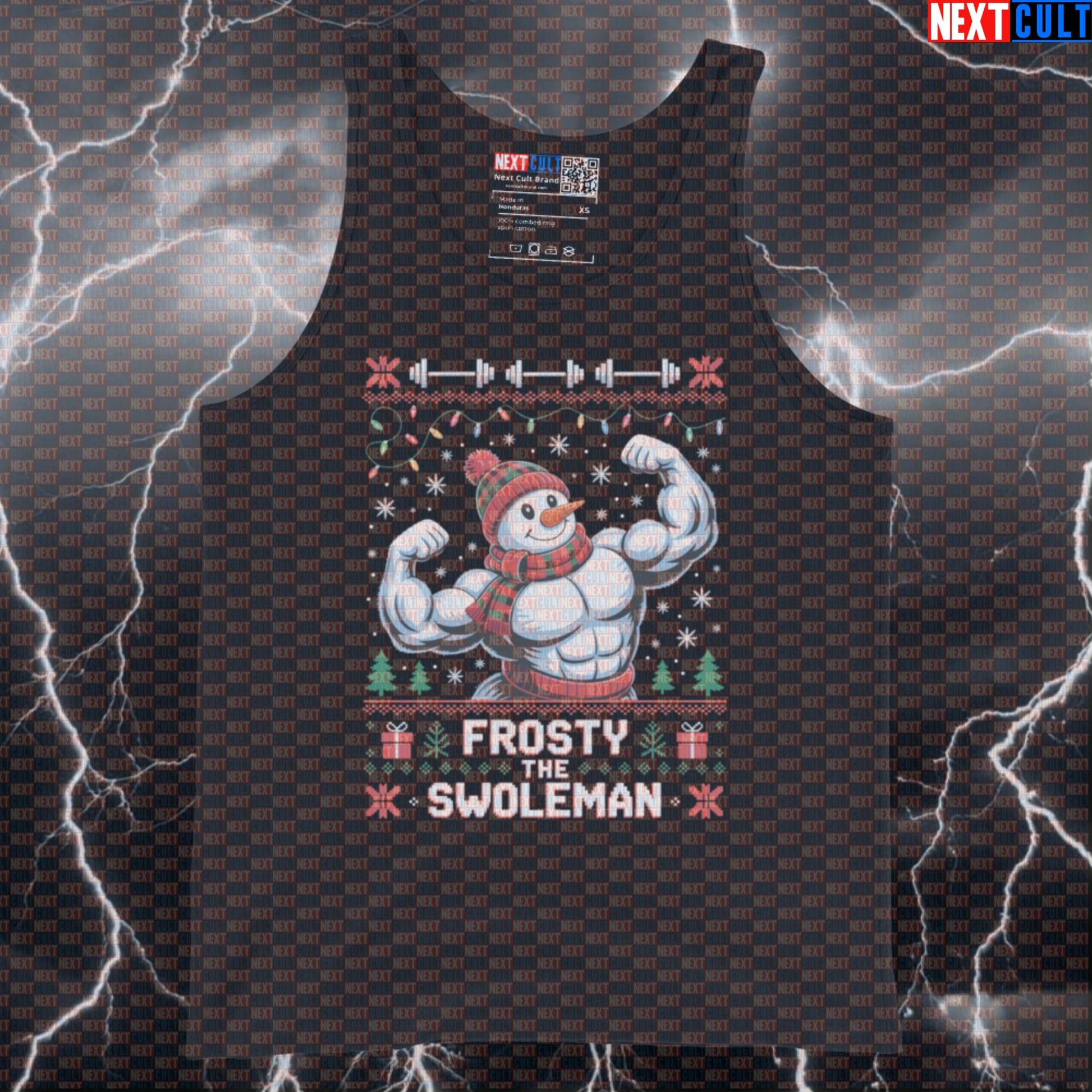 Frosty The Swoleman Funny Christmas Gym Tank Top - Festive Bodybuilding Muscle Shirt Workout Vest Tank Tops Bodybuilding Christmas Fitness Gym Workout Next Cult Brand