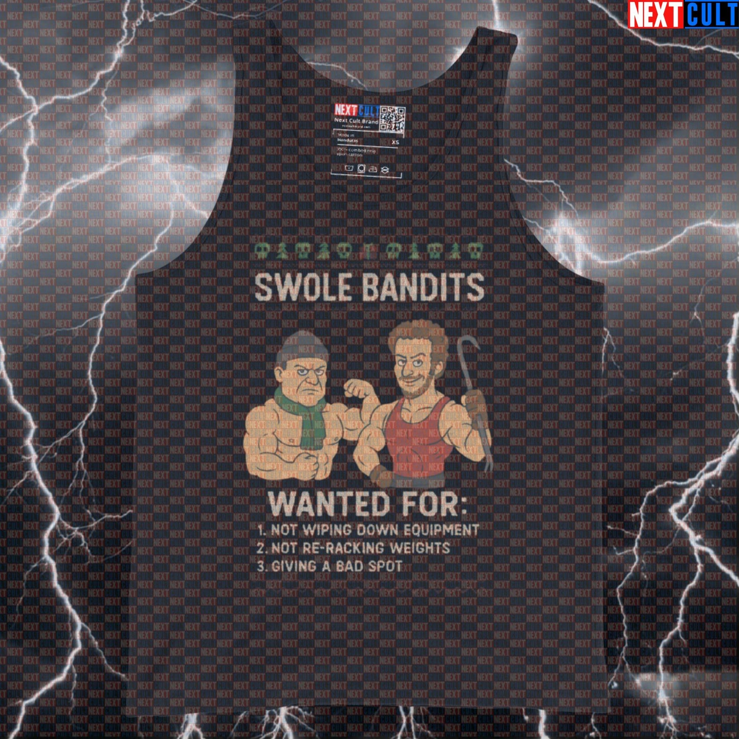 Swole Bandits Home Alone Gym Tank Top | Funny Christmas Fitmas Meme Muscle Shirt | Festive Workout Vest Tank Tops Bodybuilding Christmas Films Fitness Gym Powerlifting Workout Next Cult Brand