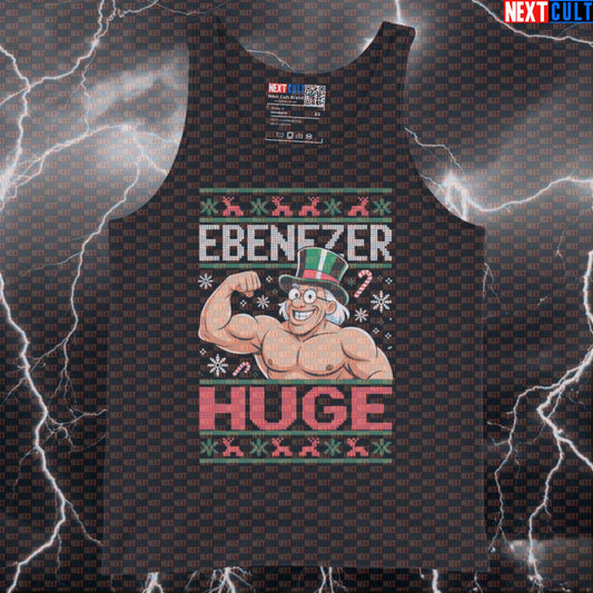 Funny Ebenezer Huge Gym Tank Top | Liftmas Carol Muscle Shirt | Fitness Meme Athletic Shirt Vest Tank Tops Bodybuilding Christmas Films Fitness Gym Workout Next Cult Brand
