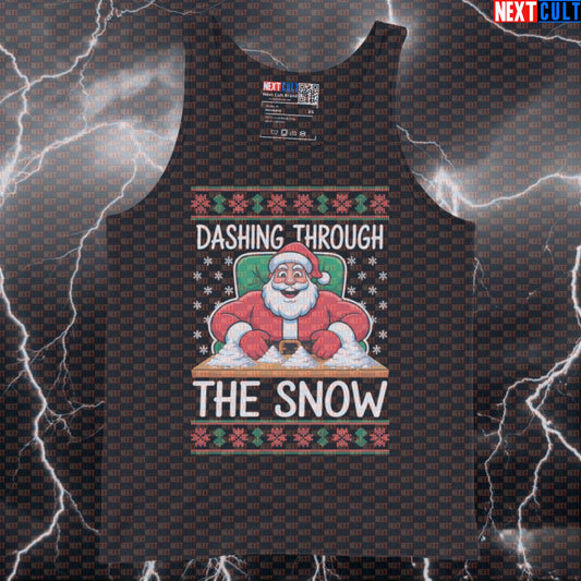 Funny Dashing Through The Snow Gym Tank Top | Sniffing Creatine Christmas Meme Muscle Shirt | Liftmas Vest Tank Tops Bodybuilding Christmas Fitness Gym Workout Next Cult Brand