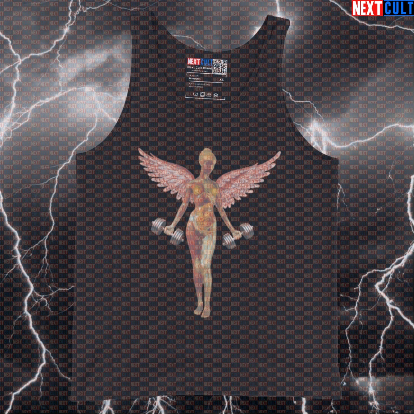Lifting Angel Gym Tank Top | Funny Bodybuilding Vest For Powerlifting & Gains Bodybuilding Fitness Gym Nirvana Rock Music Workout Next Cult Brand