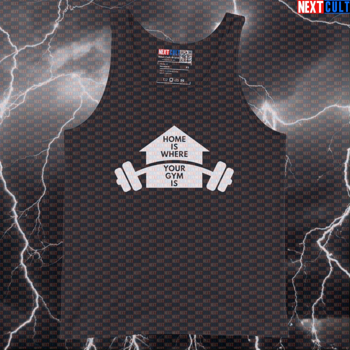 Funny Home Gym Tank Top | Home Is Where Your Gym Is Muscle Shirt | Garage Gym Vest For Lifters Fitness Gym Home Gym Workout Next Cult Brand