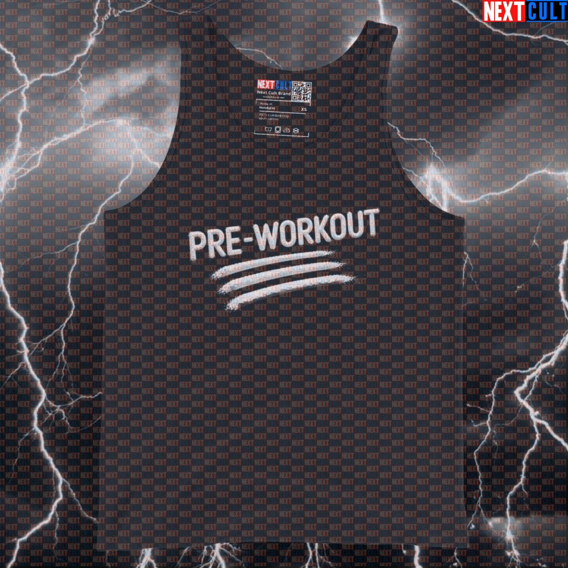 Funny Pre Workout Gym Tank Top | Sniff The White Powder Muscle Shirt | Gym Meme Athletic Shirt Bodybuilding Fitness Gym Powerlifting Workout Next Cult Brand