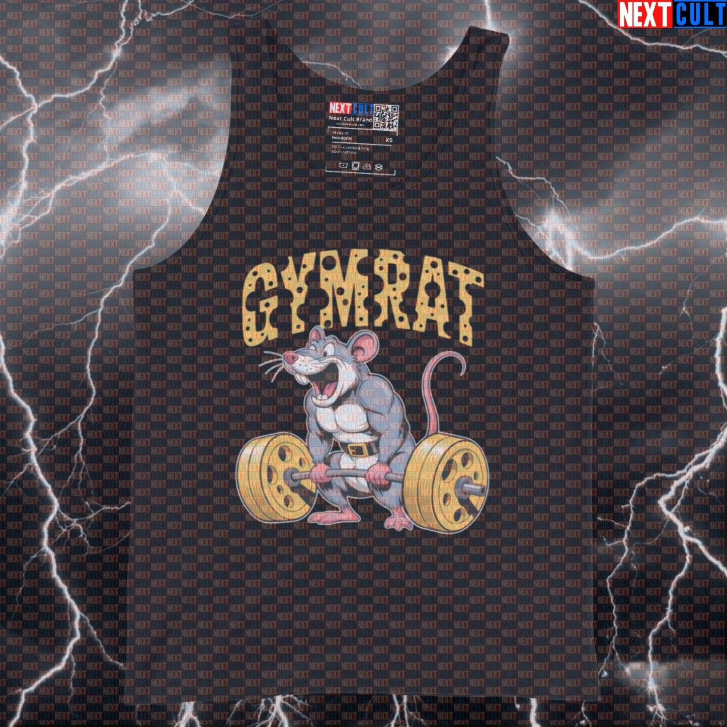 Funny Gym Rat Cheese Barbell Tank Top | Muscle Shirt For Lifters & Bodybuilding Meme Fans | Workout Vest Bodybuilding Fitness Gym Gymrat Leg Day Powerlifting Workout Next Cult Brand