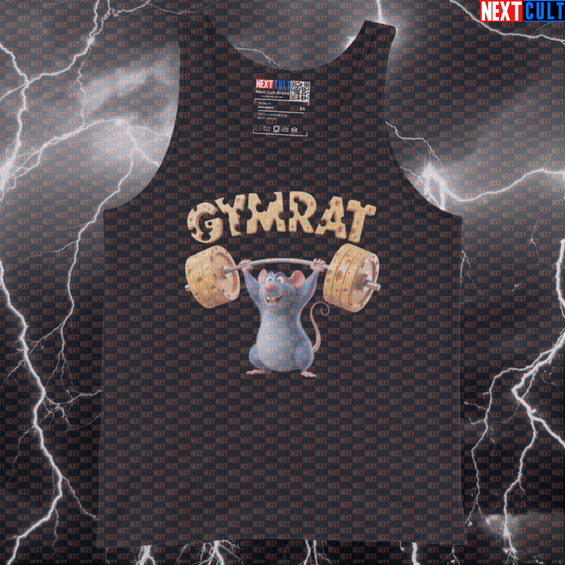 Funny Gym Rat Tank Top | Ratatouille Meme Muscle Shirt For Lifters | Cheese Barbell Workout Vest Tank Tops Bodybuilding Films Fitness Gym Gymrat Powerlifting Workout Next Cult Brand