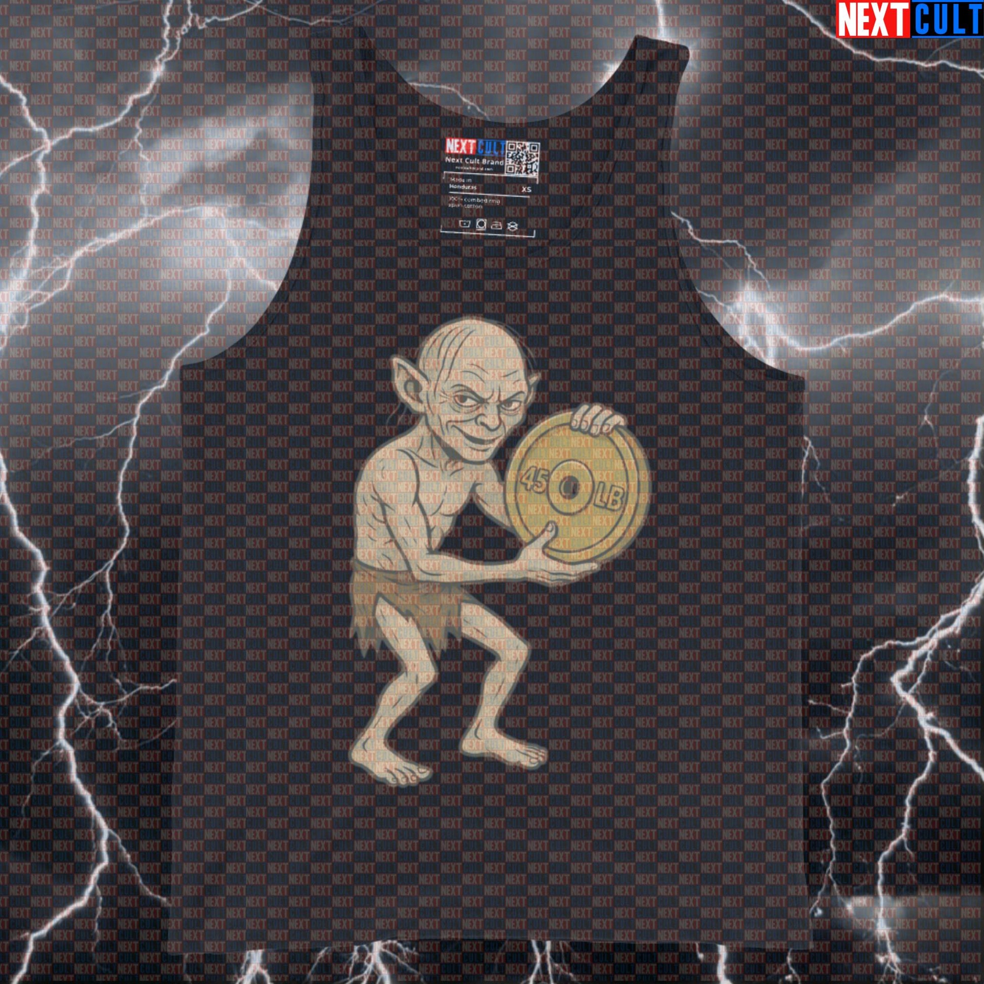 Lord of the Plates Funny Gym Tank Top | My Precious Bodybuilding Vest & Workout Top Tank Tops Bodybuilding Films Fitness Gym Lord of the Rings Powerlifting Workout Next Cult Brand