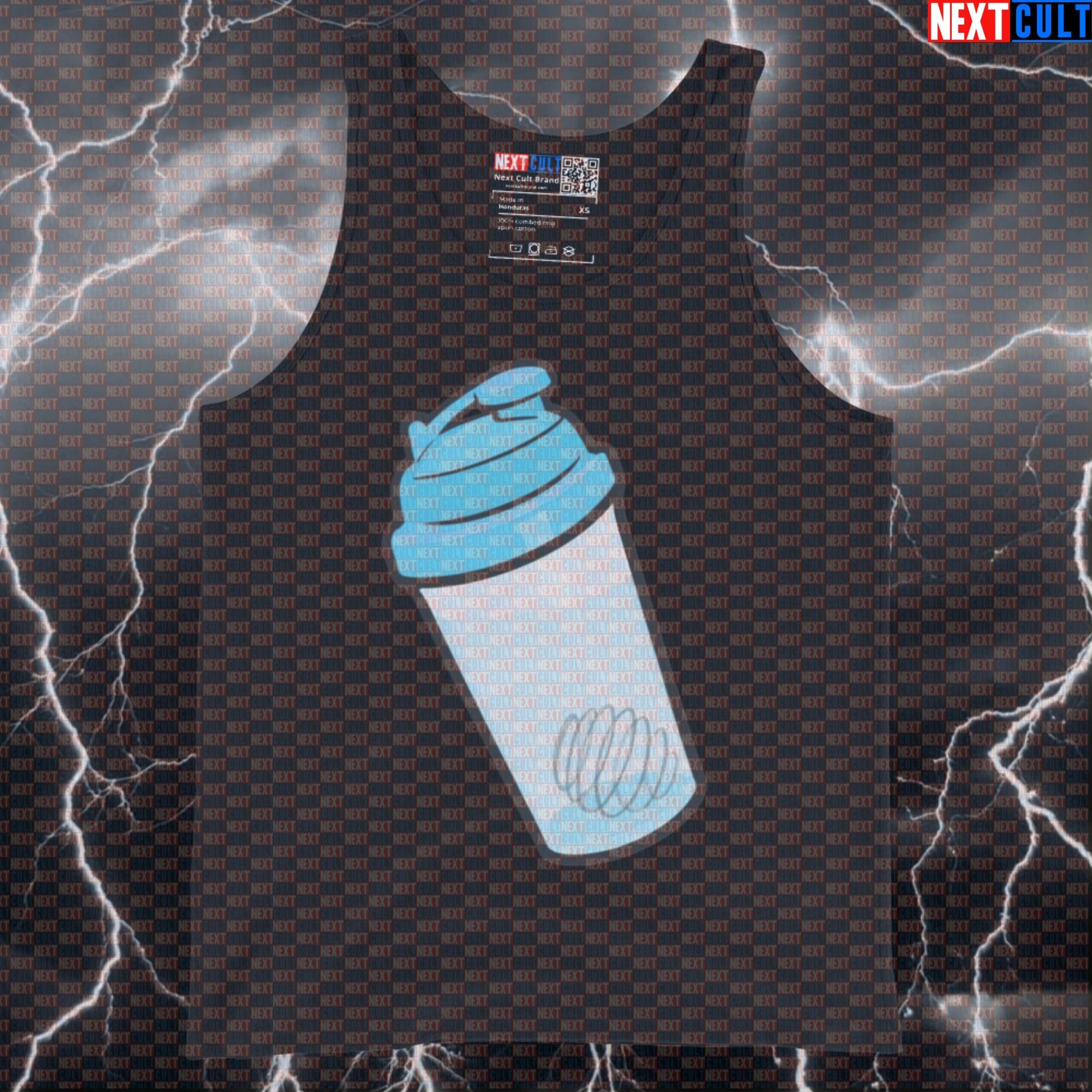 Funny Protein Shaker Bottle Tank Top: Gym Meme Vest For Muscle & Fitness Tank Tops Bodybuilding Fitness Gym Workout Next Cult Brand