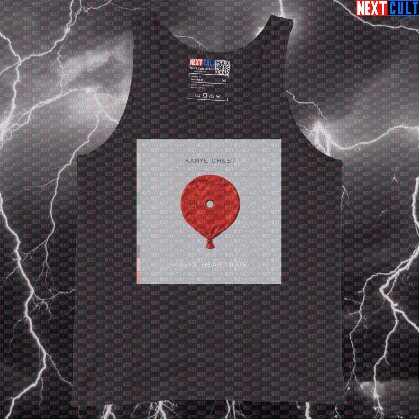 45s & Heart Rate Gym Tank Top | Kanye 45lb Plate Balloon Muscle Shirt Tank Tops Bodybuilding Fitness Gym Hip Hop Kanye West Powerlifting Workout Next Cult Brand