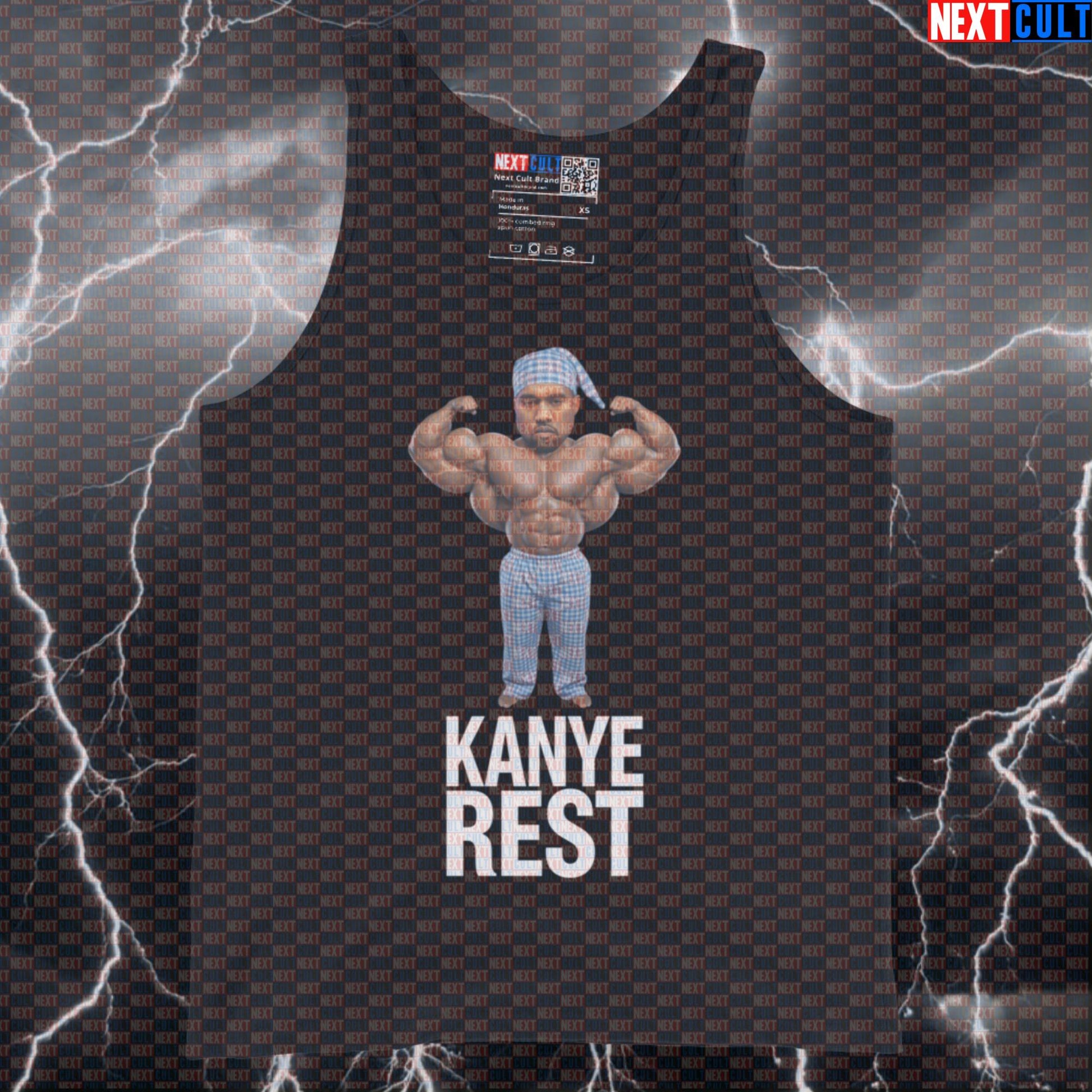 Kanye Rest Day Funny Gym Tank Top | Swole Ye Muscle Shirt Workout Vest Tank Tops Bodybuilding Fitness Gym Hip Hop Kanye West Workout Next Cult Brand
