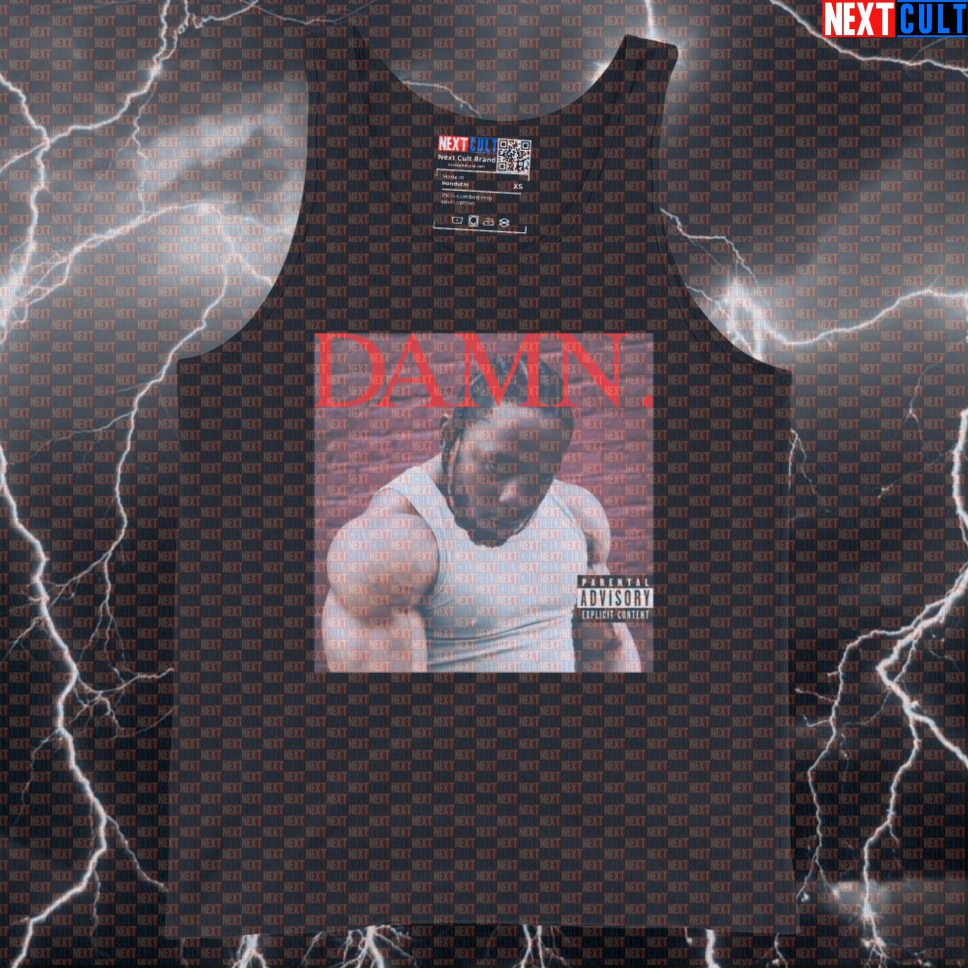 DAMN Album Gym Parody Tank Top | Muscle Shirt for Bodybuilding Kendrick Fans Tank Tops Bodybuilding Fitness Gym Hip Hop Kendrick Lamar Workout Next Cult Brand