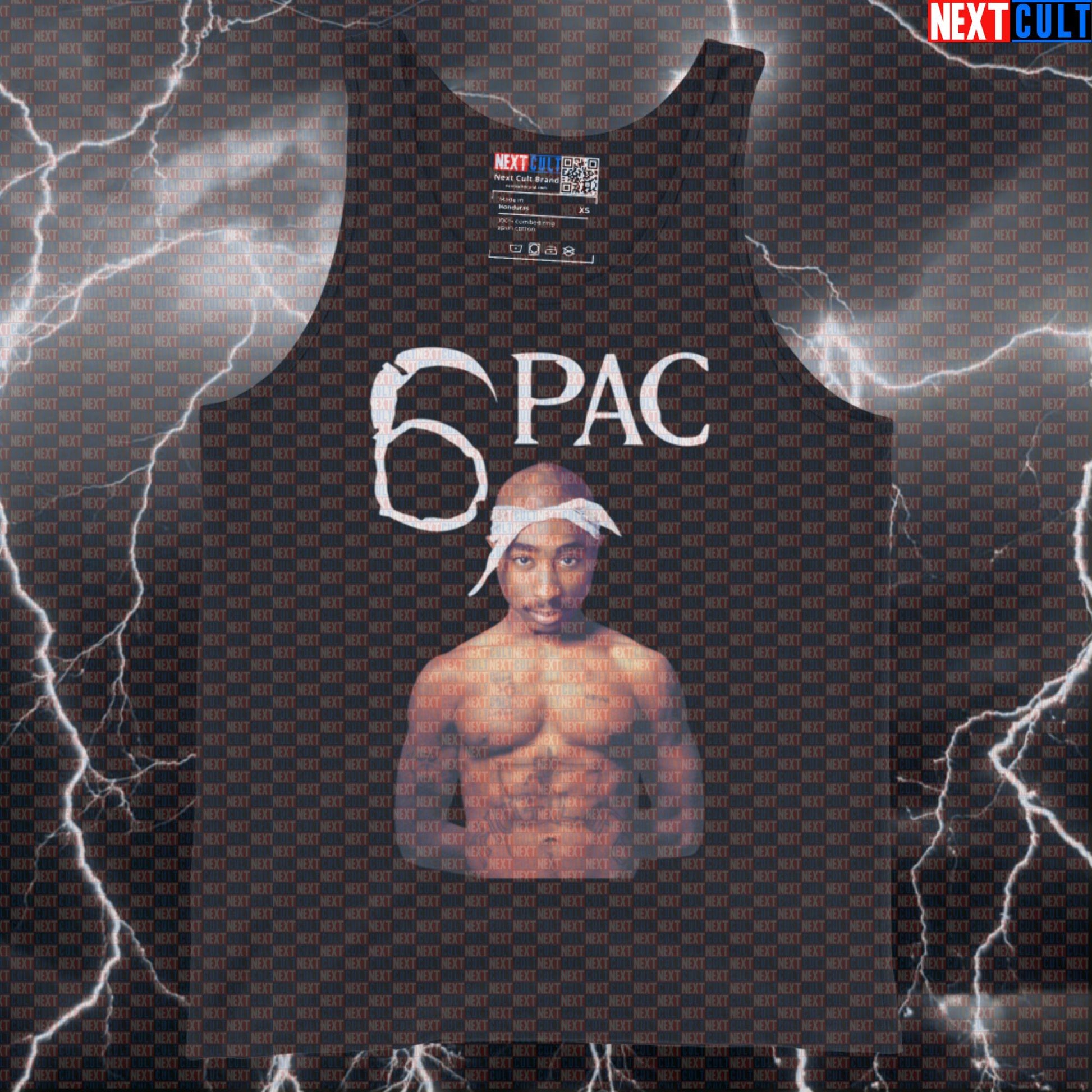 Six Pack Shakur Muscle Tank Top | Funny Gym Vest for Bodybuilding & Lifting Tank Tops 2Pac Bodybuilding Fitness Gym Hip Hop Workout Next Cult Brand