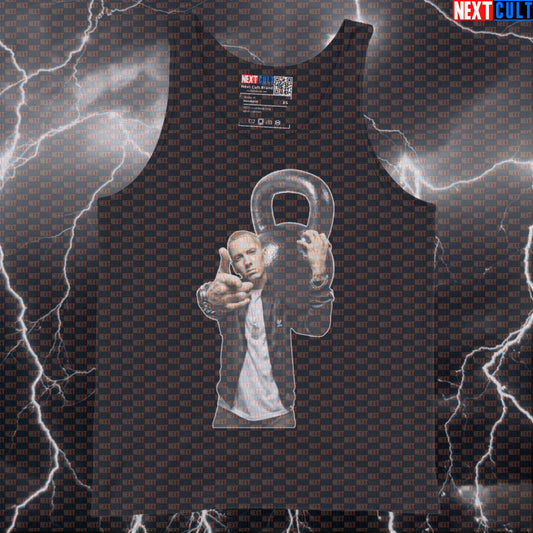 Rap God Kettlebell Gym Tank Top | Funny Bodybuilding Vest for Lifters Tank Tops Bodybuilding Eminem Fitness Gym Hip Hop Kettlebell Workout Next Cult Brand