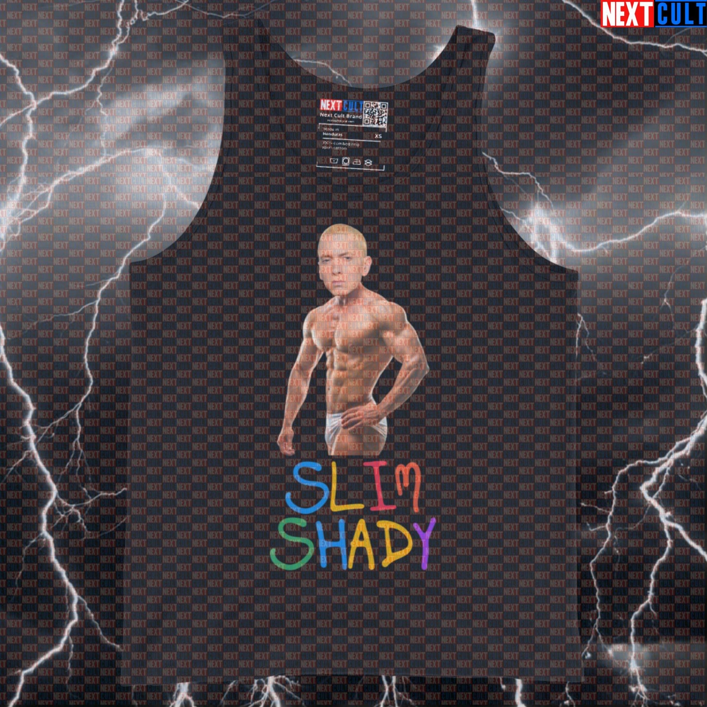 Slim Body Gym Tank Top: Funny Rap God Bodybuilding Parody Muscle Shirt Tank Tops Bodybuilding Eminem Fitness Gym Hip Hop Workout Next Cult Brand