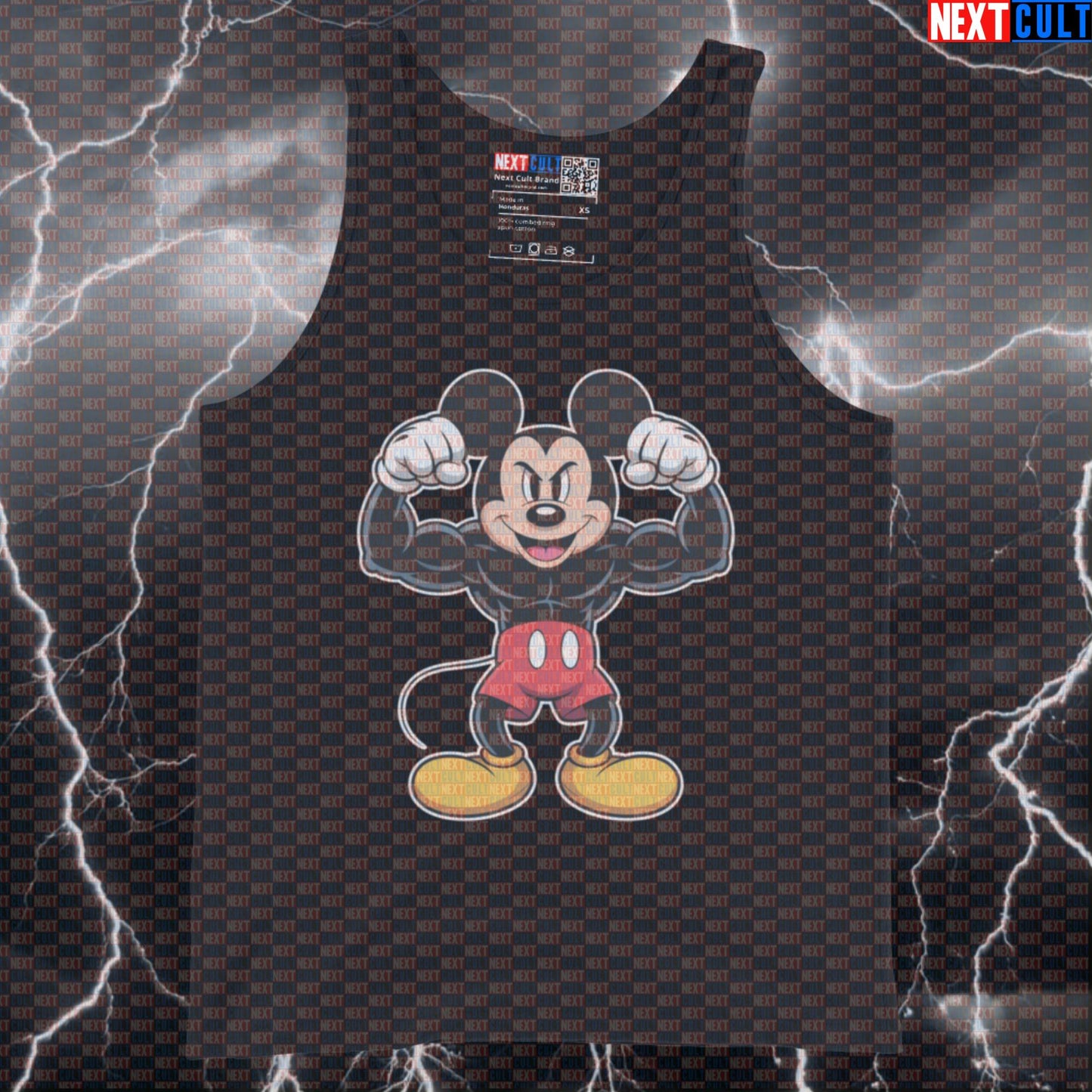 Funny Gym Rat Tank Top | Muscle Shirt For Lifters & Gym Bros | Mickey Mouse Workout Vest Bodybuilding Fitness Gym Gymrat TV Workout Next Cult Brand