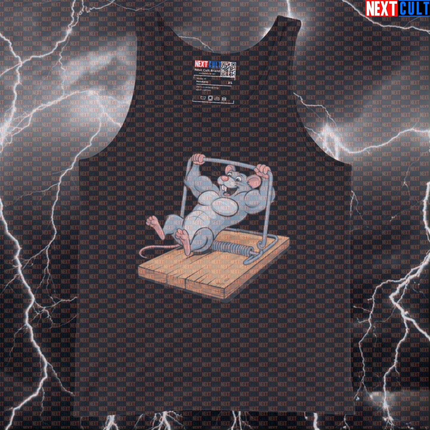 Funny Gymrat Mousetrap Tank Top | Gym Rat Muscle Shirt For Lifters | Next Cult Brand Athletic Shirt Bodybuilding Fitness Gym Gymrat Powerlifting Workout Next Cult Brand