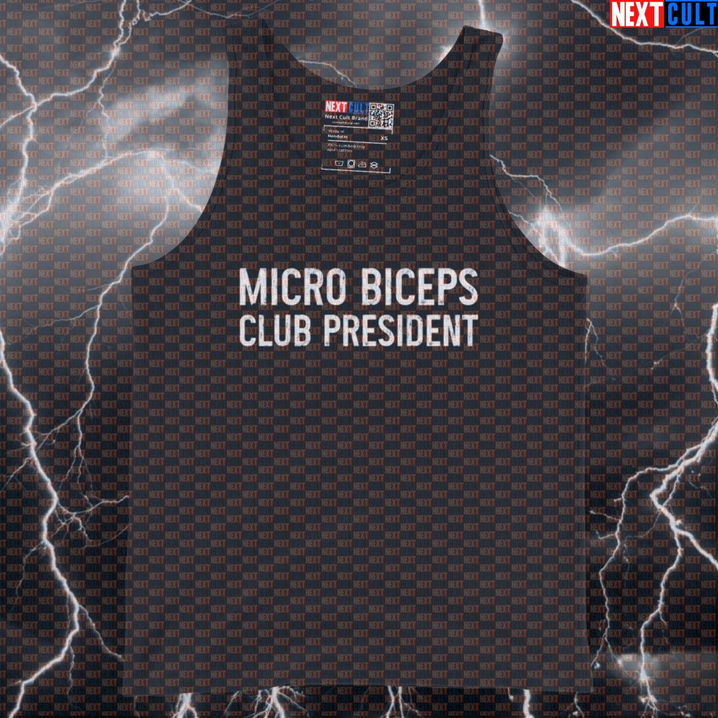Micro Biceps Club President Gym Tank Top | Funny Muscle Shirt For Lifters | Fitness Meme Athletic Shirt Bodybuilding Fitness Gym Workout Next Cult Brand