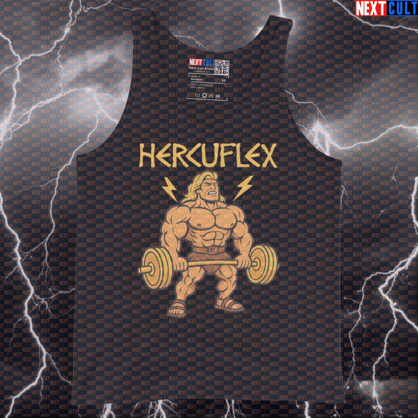 Hercuflex Greek God Gym Tank Top | Funny Bodybuilding Vest for Muscle Tees Lovers Ancient Greece Bodybuilding Films Fitness Gym Powerlifting Workout Next Cult Brand