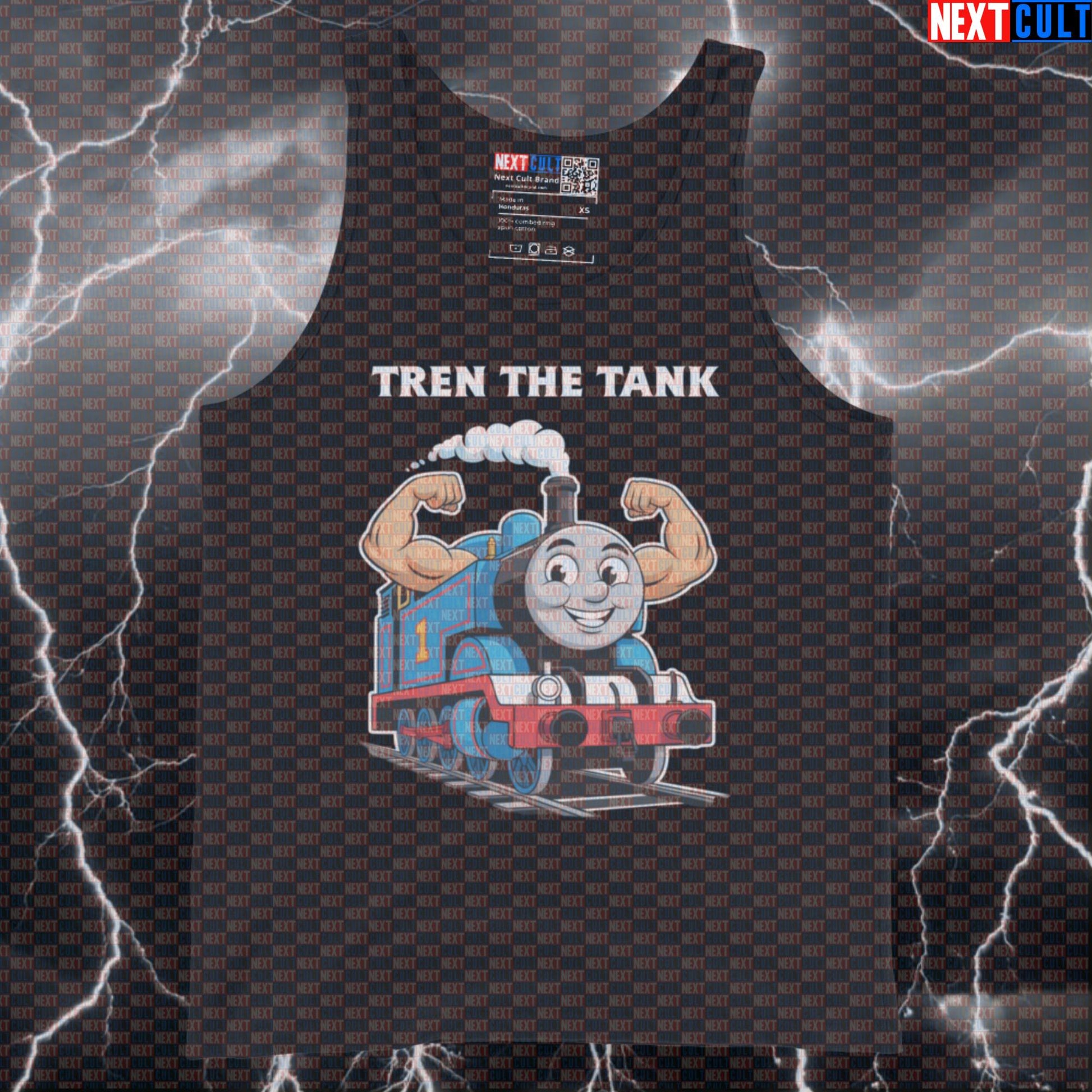 Funny Tren The Tank Gym Tank Top | Thomas The Tank Meme Muscle Shirt | Bodybuilding Vest Bodybuilding Fitness Gym Steroids TV Workout Next Cult Brand