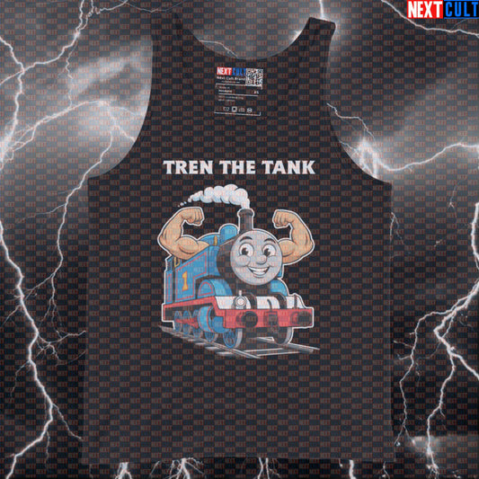 Funny Tren The Tank Gym Tank Top | Thomas The Tank Meme Muscle Shirt | Bodybuilding Vest Bodybuilding Fitness Gym Steroids TV Workout Next Cult Brand