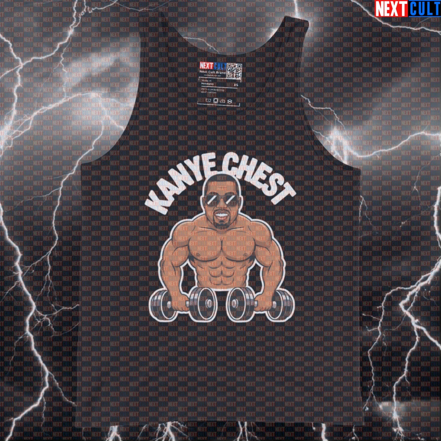 Funny Kanye Chest Gym Tank Top | Chest Day Muscle Shirt For Lifters | Gym Meme Athletic Shirt Vest Bodybuilding Fitness Gym Hip Hop Kanye West Workout Next Cult Brand