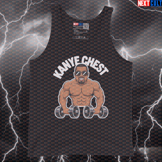Funny Kanye Chest Gym Tank Top | Chest Day Muscle Shirt For Lifters | Gym Meme Athletic Shirt Vest Bodybuilding Fitness Gym Hip Hop Kanye West Workout Next Cult Brand
