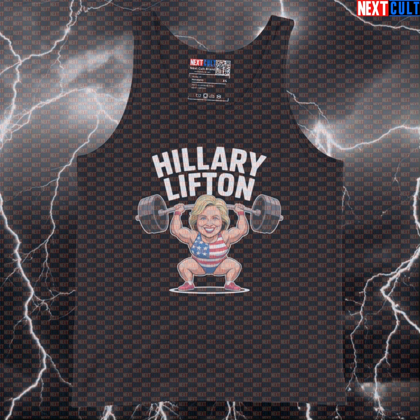Hillary Lifton Funny Gym Tank Top | Political Meme Muscle Shirt | Fourth of July Workout Vest 4th of July Bodybuilding Fitness Gym Powerlifting Workout Next Cult Brand