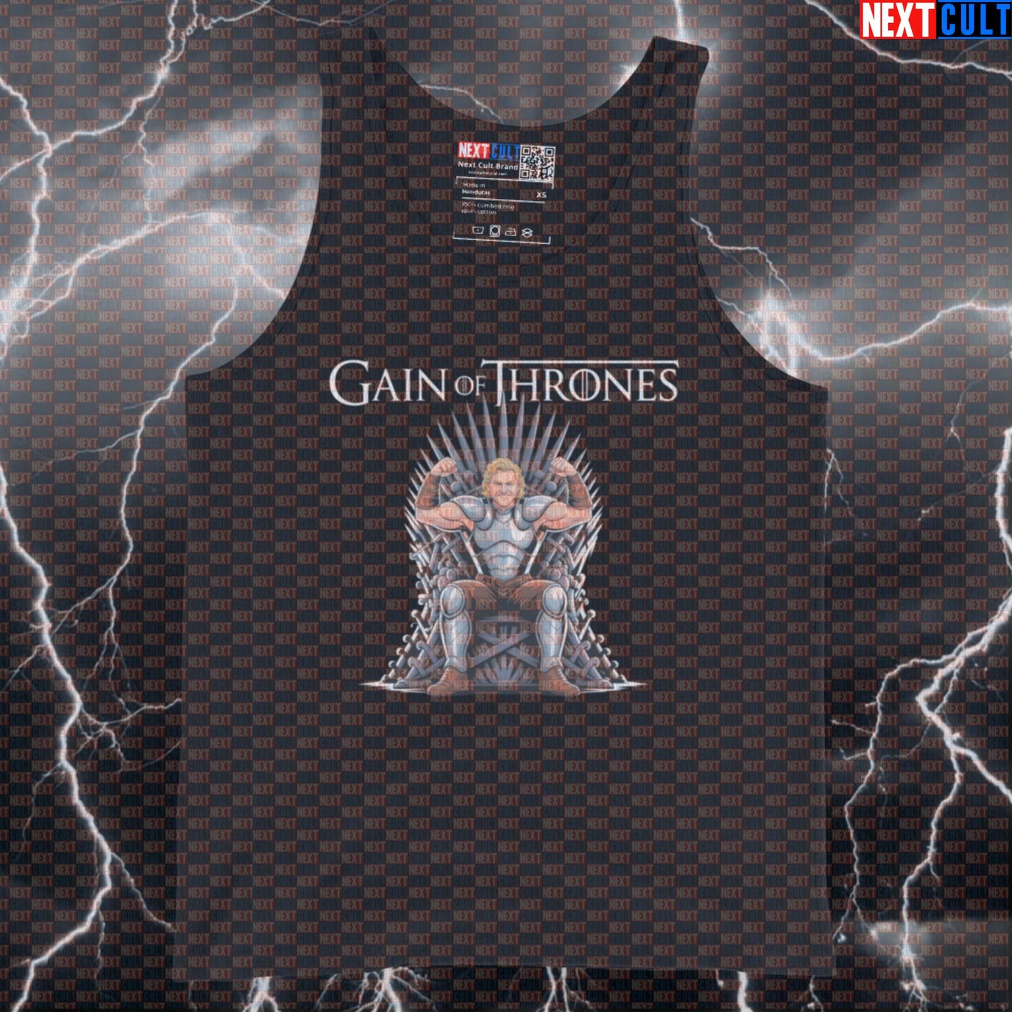 Gain Of Thrones Gym Tank Top | Funny Game of Thrones Muscle Shirt For Lifters | Fitness Meme Athletic Shirt Bodybuilding Fitness Game of Thrones Gym TV Workout Next Cult Brand