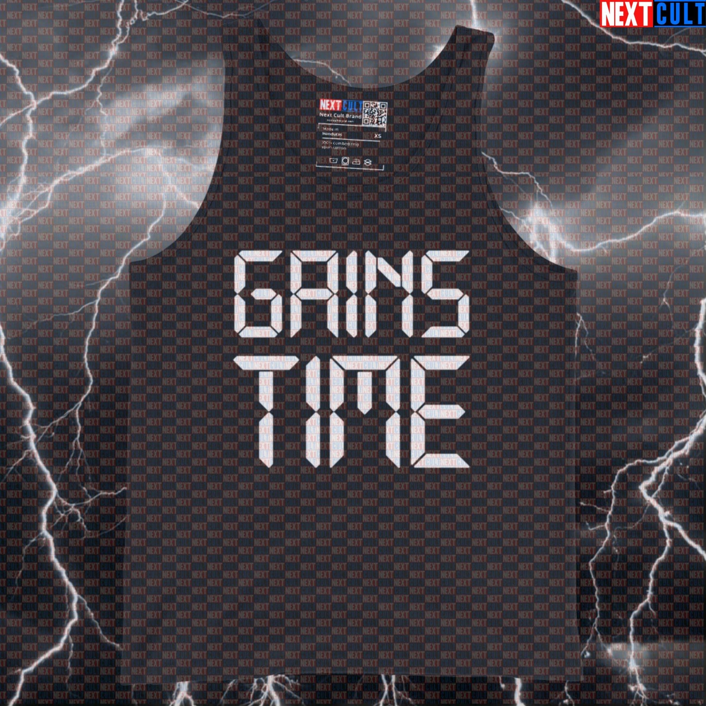 Funny Gains Time Gym Tank Top | Muscle Shirt For Lifters & Gym Bros | Fitness Meme Athletic Shirt Bodybuilding Fitness Gym Workout Next Cult Brand