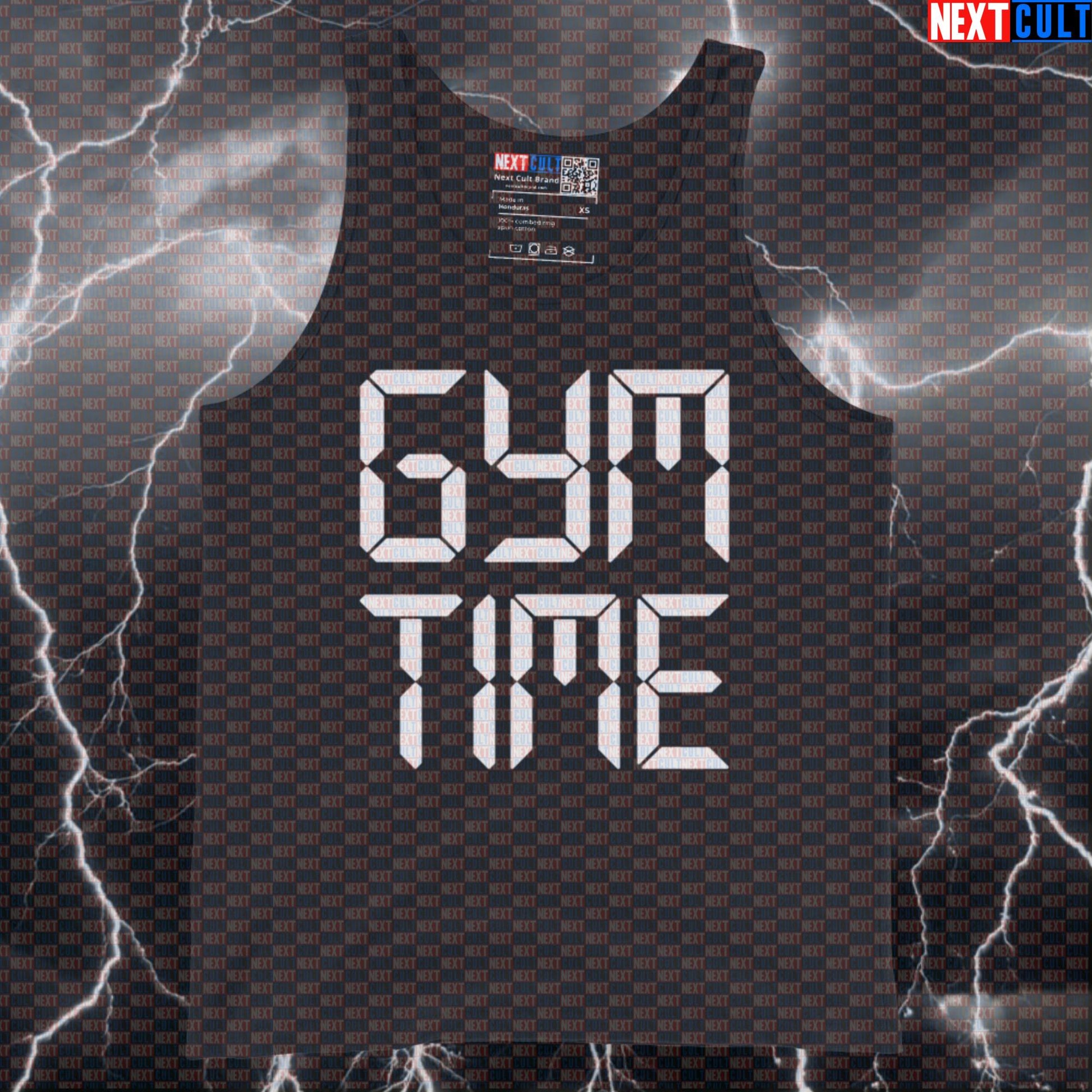 Funny It's Gym O'Clock Tank Top | Workout Muscle Shirt For Lifters | Fitness Meme Athletic Shirt Vest Bodybuilding Fitness Gym Powerlifting Workout Next Cult Brand