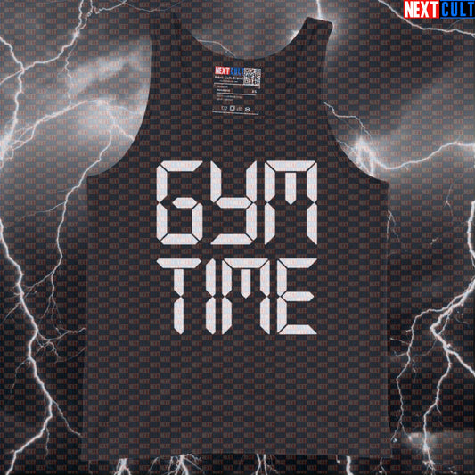 Funny It's Gym O'Clock Tank Top | Workout Muscle Shirt For Lifters | Fitness Meme Athletic Shirt Vest Bodybuilding Fitness Gym Powerlifting Workout Next Cult Brand