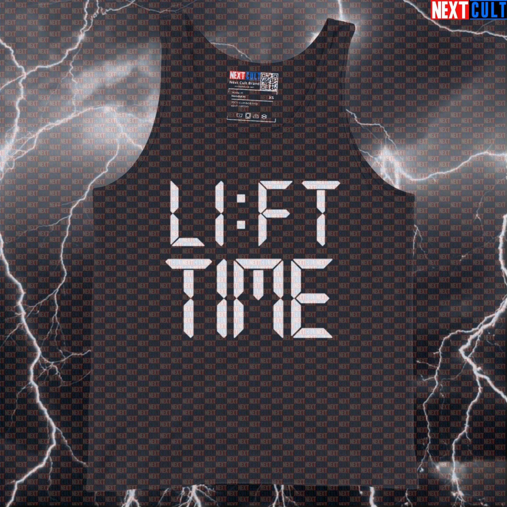 Funny Lift Time Gym Tank Top | Muscle Shirt For Gym Bros & Bodybuilders | It's Always Lift Time Vest Bodybuilding Fitness Gym Powerlifting Workout Next Cult Brand