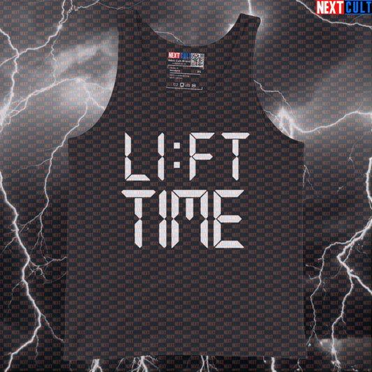 Funny Lift Time Gym Tank Top | Muscle Shirt For Gym Bros & Bodybuilders | It's Always Lift Time Vest Bodybuilding Fitness Gym Powerlifting Workout Next Cult Brand