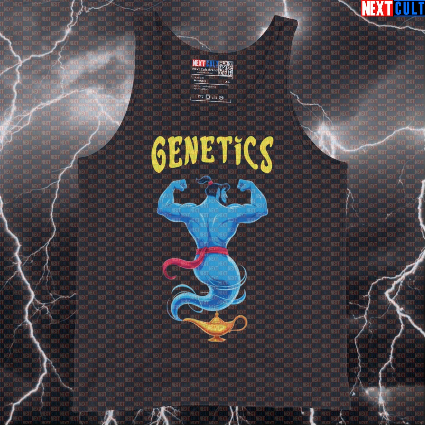 Funny Genetics Genie Gym Tank Top | Wish For Gains Muscle Shirt | Bodybuilding Meme Athletic Vest Bodybuilding Films Fitness Gym Workout Next Cult Brand
