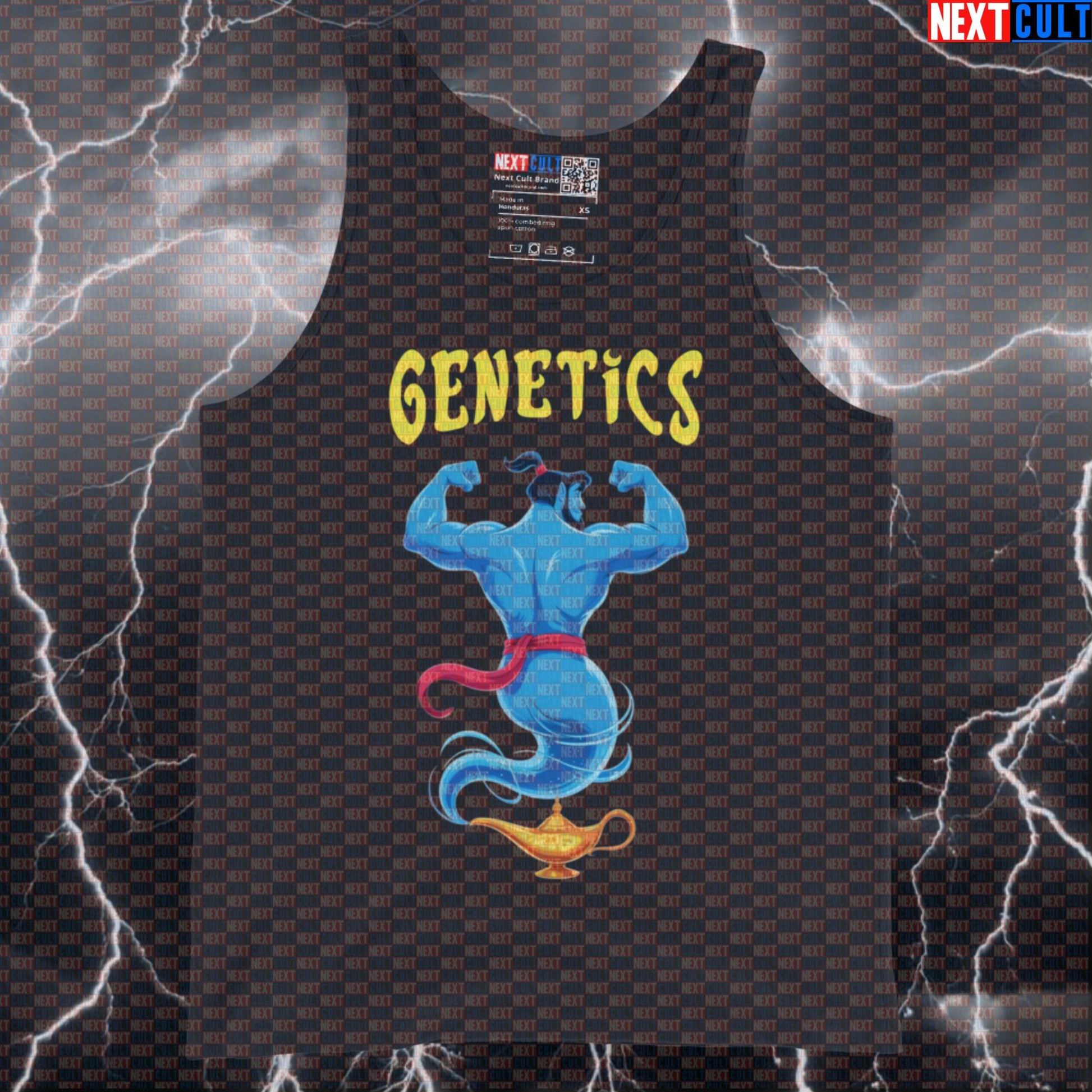 Funny Genetics Genie Gym Tank Top | Wish For Gains Muscle Shirt | Bodybuilding Meme Athletic Vest Bodybuilding Films Fitness Gym Workout Next Cult Brand