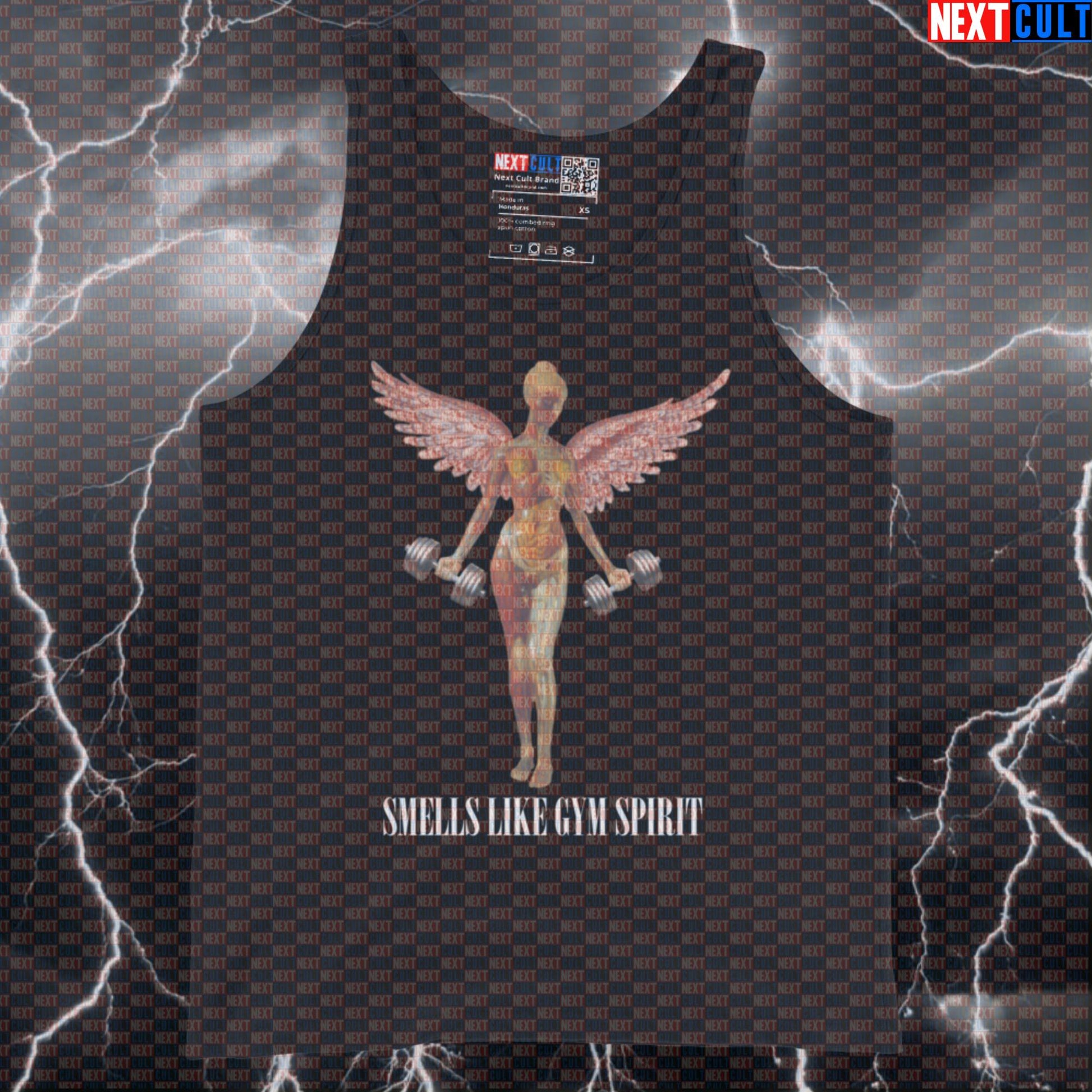 Smells Like Gym Spirit Workout Tank Top | Nirvana Lifting Angel Funny Gym Muscle Shirt Bodybuilding Fitness Gym Nirvana Rock Music Workout Next Cult Brand