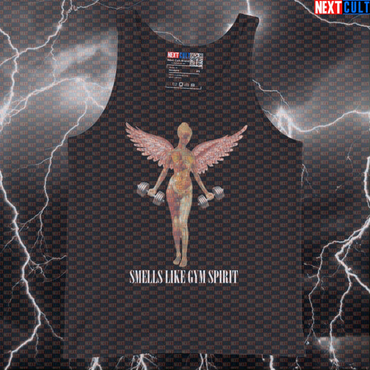 Smells Like Gym Spirit Workout Tank Top | Nirvana Lifting Angel Funny Gym Muscle Shirt Bodybuilding Fitness Gym Nirvana Rock Music Workout Next Cult Brand