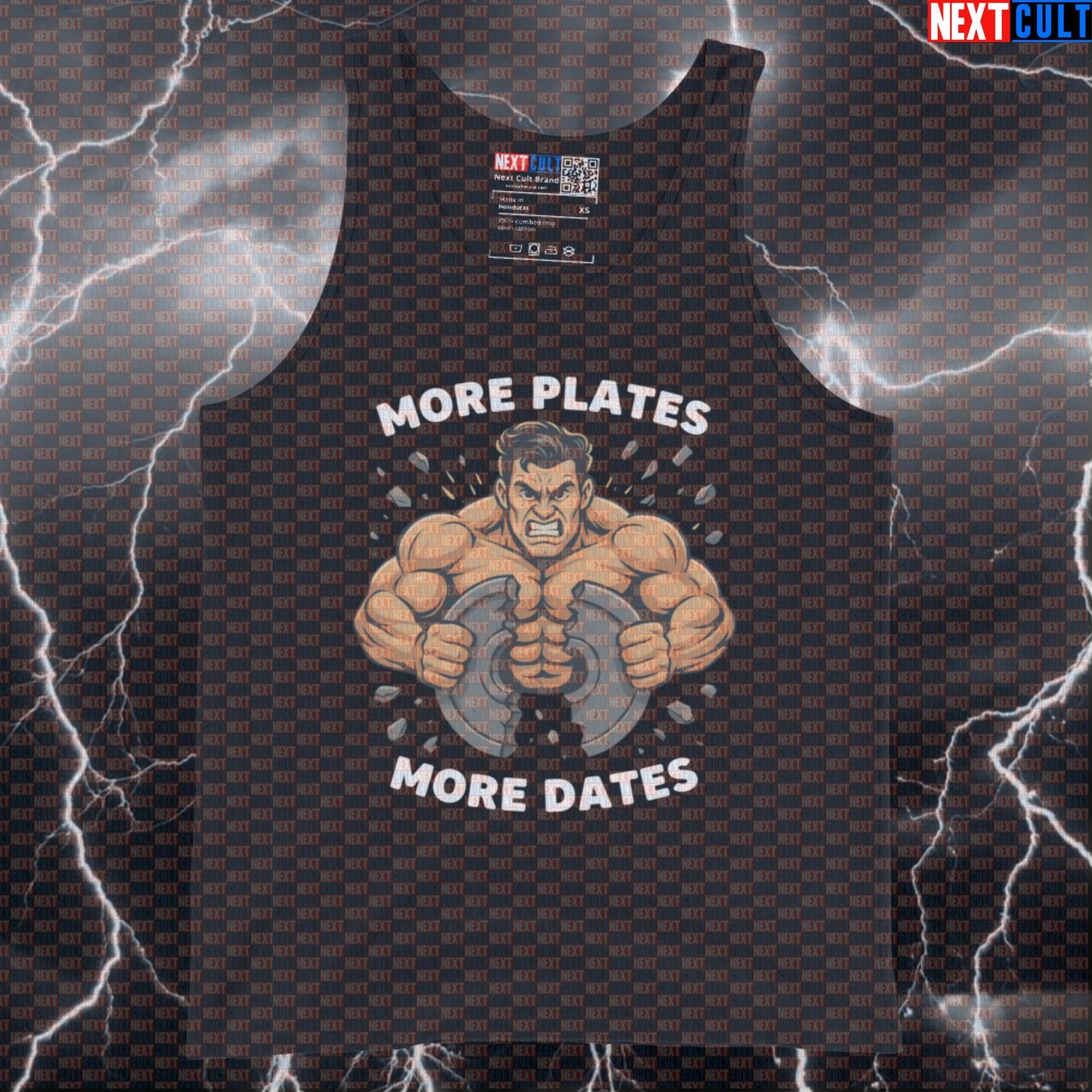 More Plates More Dates Gym Meme Tank Top | Funny Bodybuilding Muscle Shirt Bodybuilding Fitness Gym Powerlifting Workout Next Cult Brand