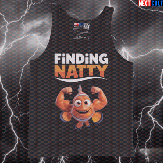 Funny Finding Natty Gym Tank Top | Natural Bodybuilding Meme Muscle Shirt | Natty or Not Vest Bodybuilding Films Fitness Gym Natty Steroids Workout Next Cult Brand