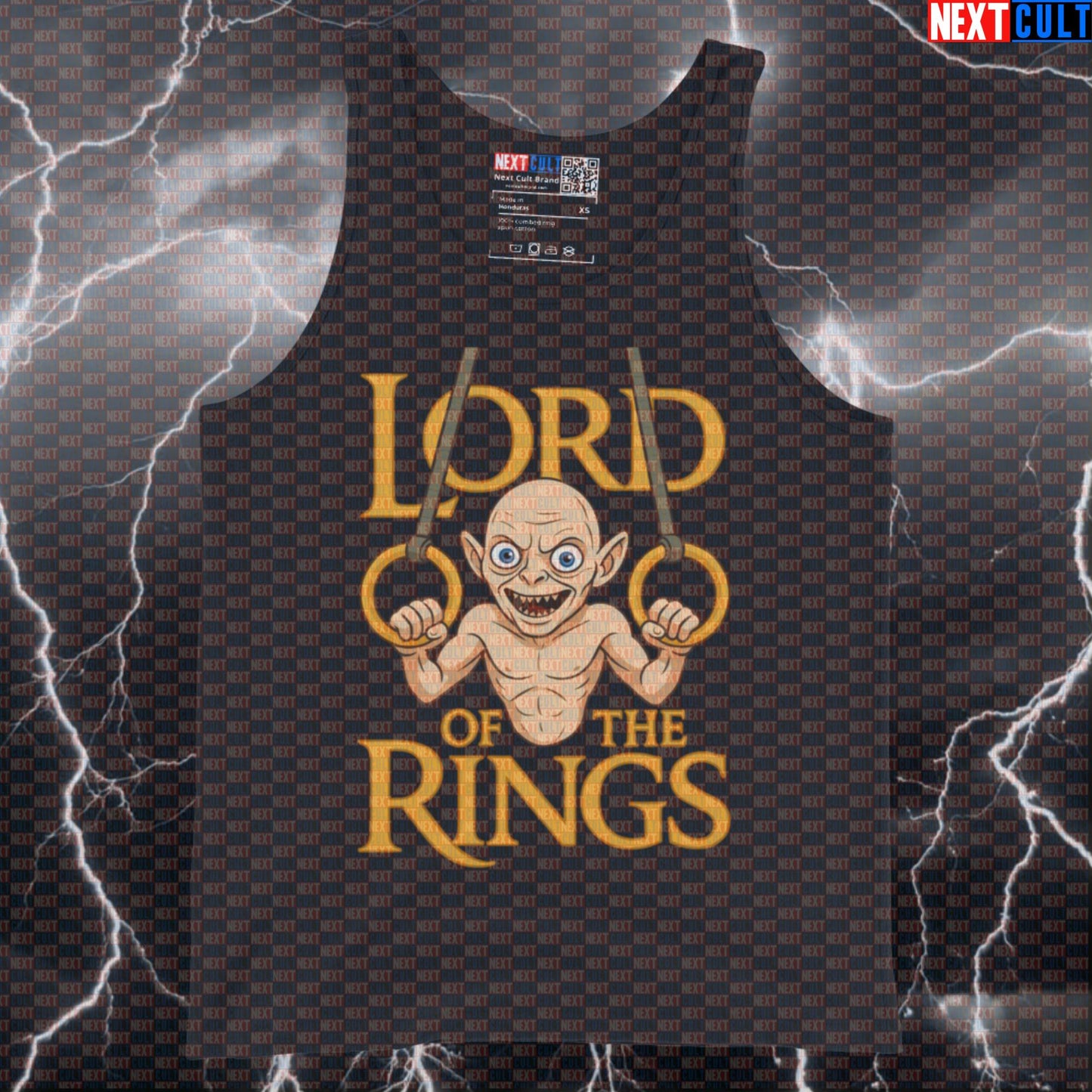 Lord of the Calisthenics Rings Gym Tank Top | Gollum Funny Workout Vest & Muscle Shirt Books Calisthenics Films Fitness Gym Lord of the Rings Workout Next Cult Brand