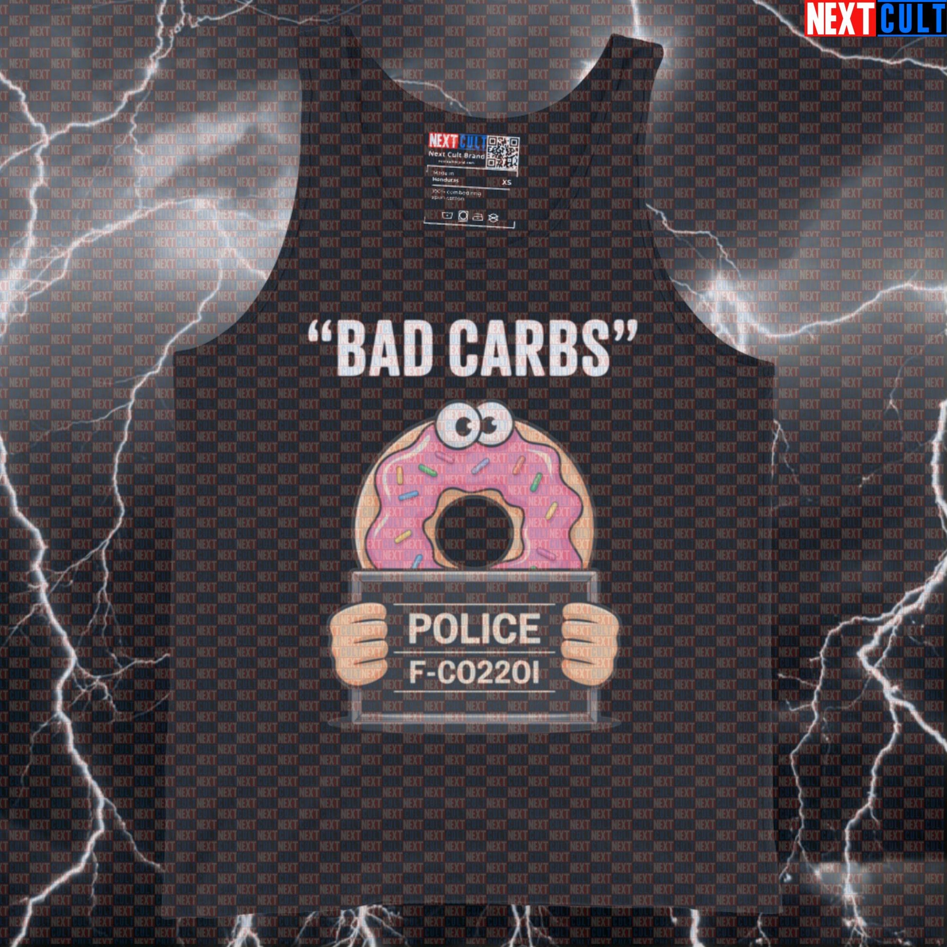 Donut Mugshot Funny Gym Tank Top - Guilty Pleasure Carb Meme Vest Muscle Shirt Bulking Donuts Fast Food Fitness Gym Workout Next Cult Brand