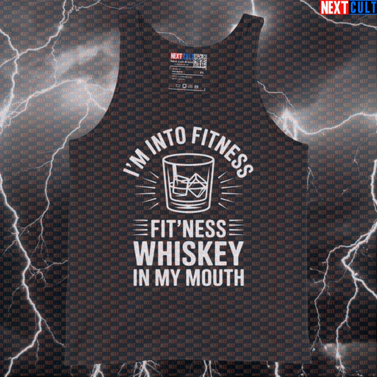 I'm Into Fitness Funny Gym Tank Top - Fitness Whiskey Meme Vest Muscle Shirt For Lifters Tank Tops Fitness Gym Workout Next Cult Brand